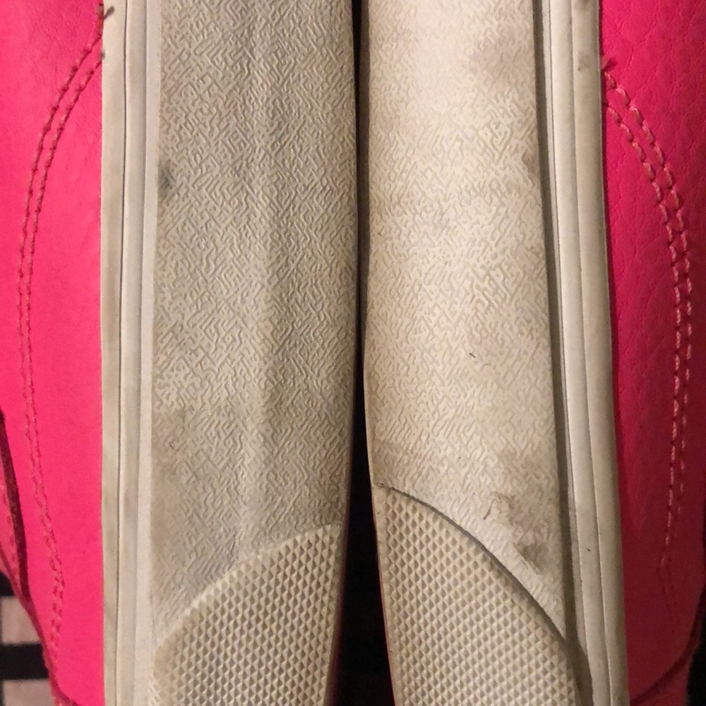 Neon Pink Leather Vans Size 9 - Picture 3 of 16
